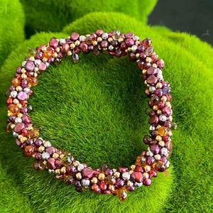 Meredith Frederick Garnet multi stone roll on bracelet